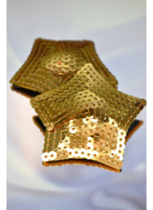 Paire de cache tétons adhésifs étoile pailletée sequin doré - NP-2016